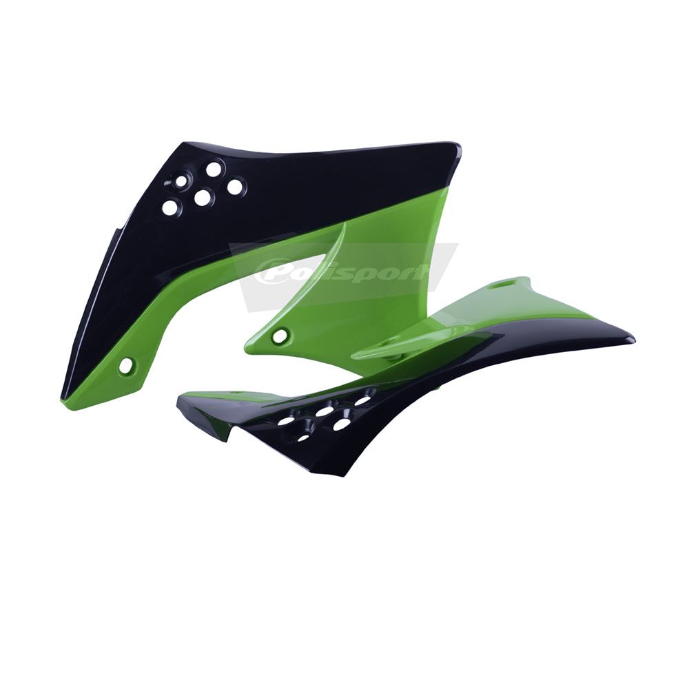 Polisport Rad Radiator Scoops Tank Panels For Kawasaki KX 450F OEM Color Black-Green 05 2009-2011